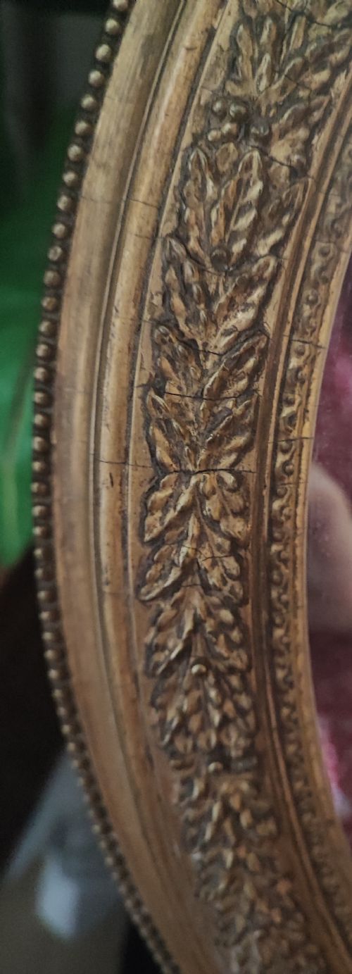 A 19C WOOD AND GESSO GILT FRAMED OVAL MIRROR - ADDITIONAL PHOTO 14
