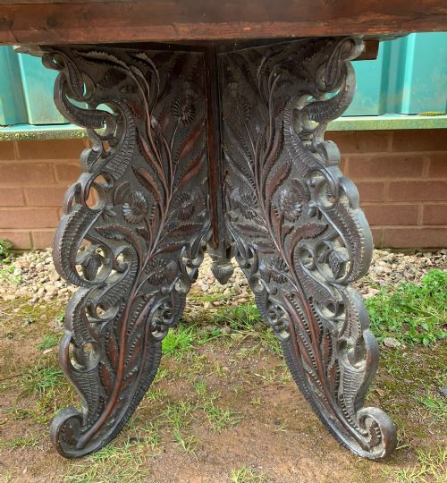 AN ANTIQUE ANGLO INDIAN HARDWOOD OCCASIONAL OR LAMP TABLE - ADDITIONAL PHOTO 3