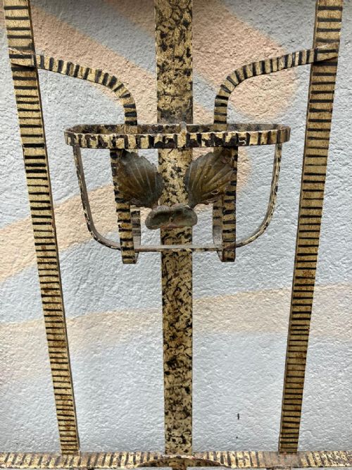 AN UNUSUAL PAINTED ANTIQUE FRENCH IRON HALL STAND - ADDITIONAL PHOTO 1