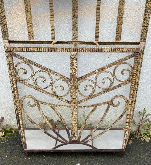 AN UNUSUAL PAINTED ANTIQUE FRENCH IRON HALL STAND - ADDITIONAL PHOTO 4