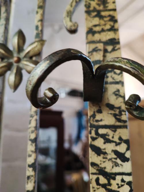 AN UNUSUAL PAINTED ANTIQUE FRENCH IRON HALL STAND - ADDITIONAL PHOTO 12