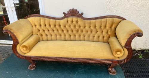 a large scale carved regency mahogany sofa - CATEGORY: ANTIQUE SOFAS - DATED REGENCY