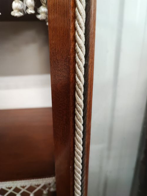 AN ANTIQUE WALNUT DISPLAY CABINET - ADDITIONAL PHOTO 2