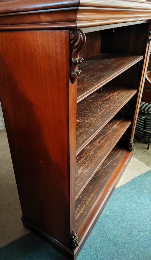 A QUALITY VICTORIAN MAHOGANY OPEN BOOKCASE - ADDITIONAL PHOTO 3
