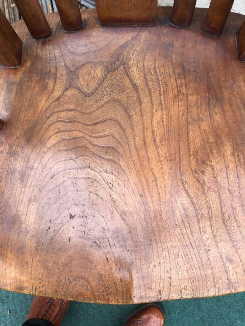 A FINE VICTORIAN LATHE BACK LARGE SCALE KITCHEN ARMCHAIR - ADDITIONAL PHOTO 2