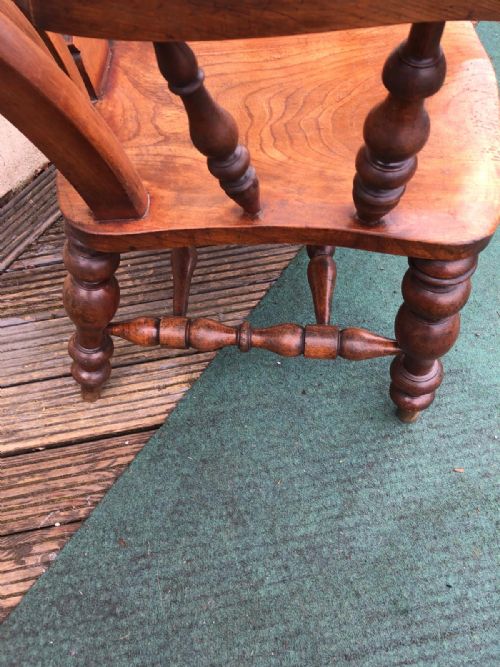 A FINE VICTORIAN LATHE BACK LARGE SCALE KITCHEN ARMCHAIR - ADDITIONAL PHOTO 6