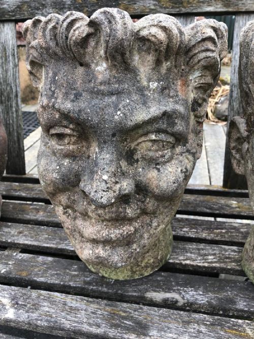AN UNUSUAL ANTIQUE PAIR OF RECONSTITUTED STONE PLANTERS - ADDITIONAL PHOTO 7