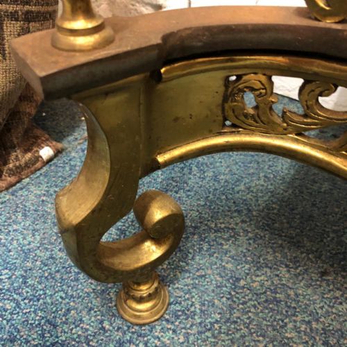 ANTIQUE BRASS AND STEEL FIRE GRATE - ADDITIONAL PHOTO 2