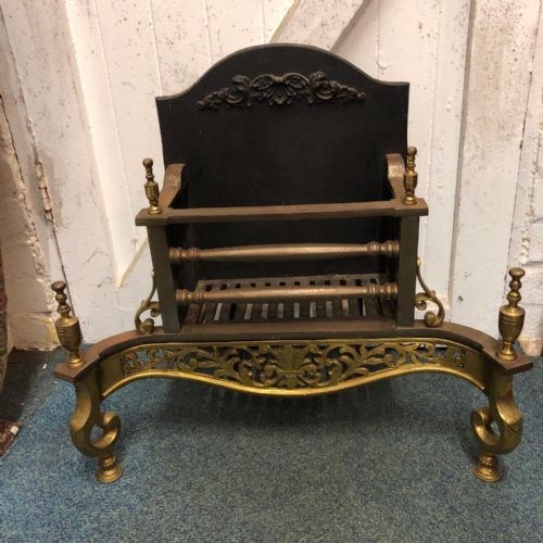 ANTIQUE BRASS AND STEEL FIRE GRATE - ADDITIONAL PHOTO 3