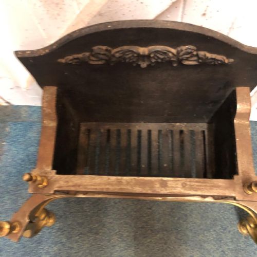 ANTIQUE BRASS AND STEEL FIRE GRATE - ADDITIONAL PHOTO 5