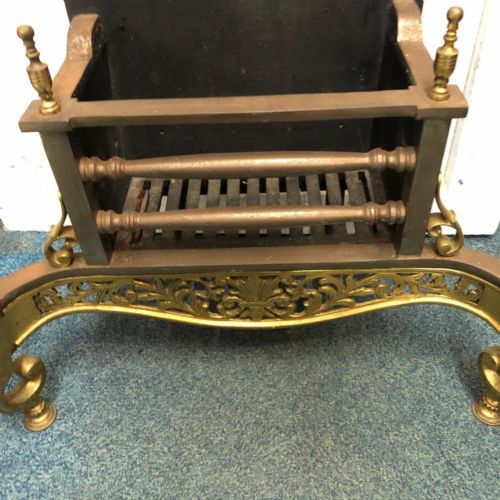 ANTIQUE BRASS AND STEEL FIRE GRATE - ADDITIONAL PHOTO 6
