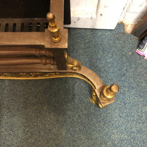 ANTIQUE BRASS AND STEEL FIRE GRATE - ADDITIONAL PHOTO 7