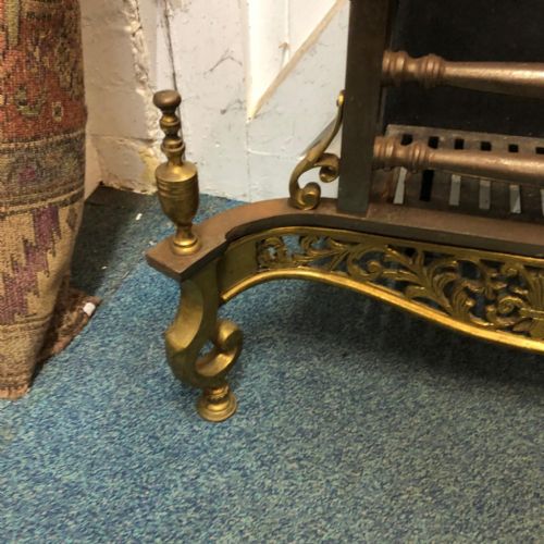 ANTIQUE BRASS AND STEEL FIRE GRATE - ADDITIONAL PHOTO 8