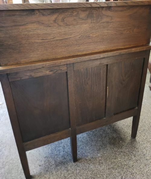 AN ANTIQUE OAK ROLL TOP DESK AND CHAIR - ADDITIONAL PHOTO 21