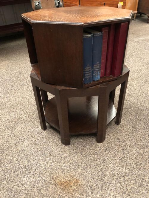 ANTIQUE HEALS OAK REVOLVING BOOKCASE - ADDITIONAL PHOTO 6