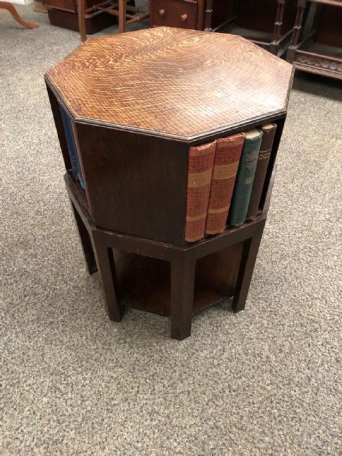 ANTIQUE HEALS OAK REVOLVING BOOKCASE - ADDITIONAL PHOTO 8