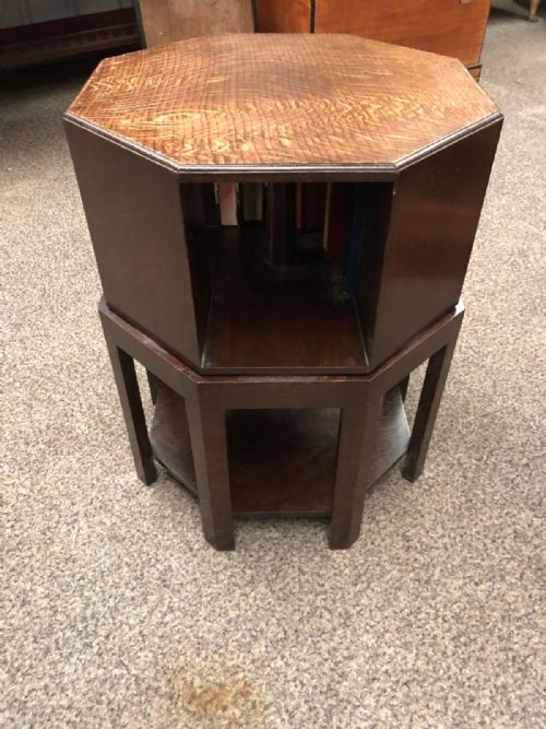 ANTIQUE HEALS OAK REVOLVING BOOKCASE - ADDITIONAL PHOTO 9