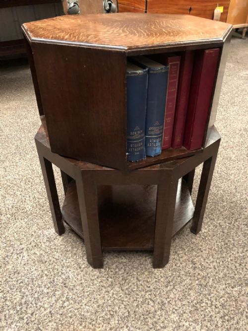 ANTIQUE HEALS OAK REVOLVING BOOKCASE - ADDITIONAL PHOTO 11
