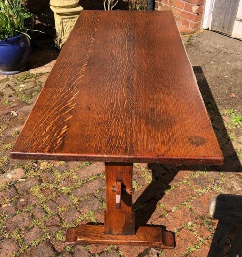 ANTIQUE OAK ART'S AND CRAFTS REFECTORY OR TAVERN TABLE - ADDITIONAL PHOTO 1