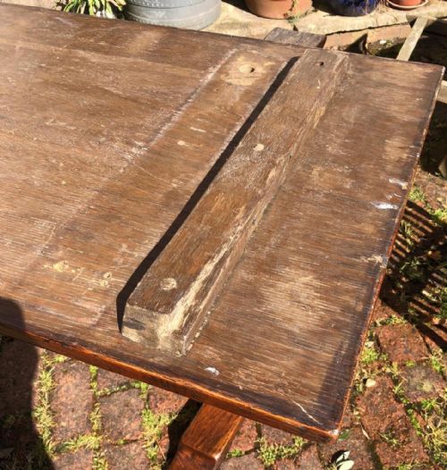 ANTIQUE OAK ART'S AND CRAFTS REFECTORY OR TAVERN TABLE - ADDITIONAL PHOTO 7