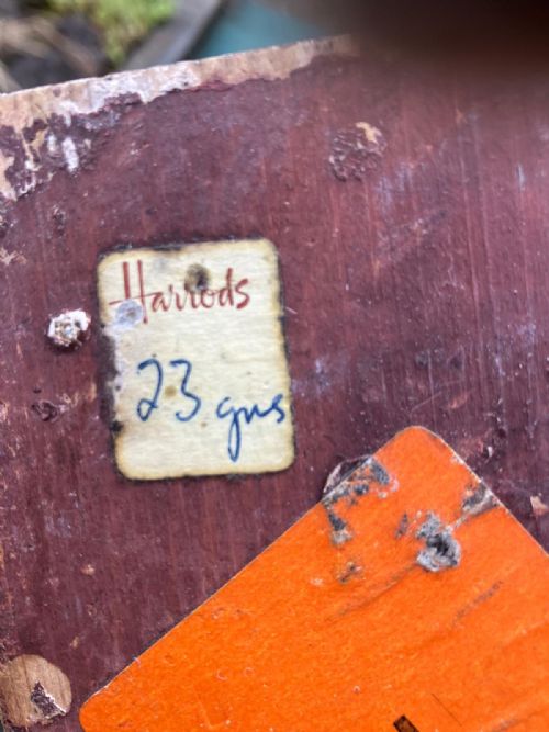A LARGE AND IMPRESIVE ANTIQUE CLASSICAL PAINTED WOOD HARROD'S TABLE LAMP - ADDITIONAL PHOTO 4