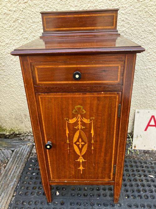 antique inland mahogany bedside cabinet - CATEGORY: ANTIQUE CUPBOARDS - DATED EDWARDIAN