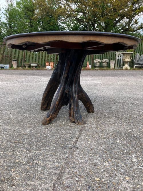 ANTIQUE VICTORIAN BURR WALNUT AND PROBABLY YEW TREE BASE GROTTO OR CENTRE TABLE - ADDITIONAL PHOTO 9