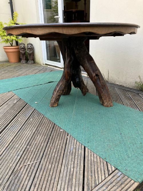 ANTIQUE VICTORIAN BURR WALNUT AND PROBABLY YEW TREE BASE GROTTO OR CENTRE TABLE - ADDITIONAL PHOTO 10