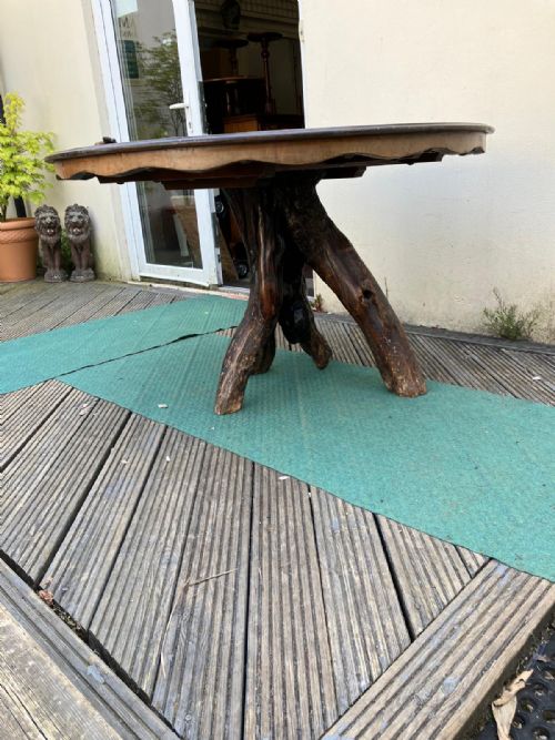 ANTIQUE VICTORIAN BURR WALNUT AND PROBABLY YEW TREE BASE GROTTO OR CENTRE TABLE - ADDITIONAL PHOTO 11