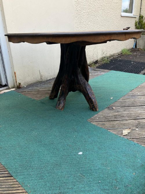 ANTIQUE VICTORIAN BURR WALNUT AND PROBABLY YEW TREE BASE GROTTO OR CENTRE TABLE - ADDITIONAL PHOTO 16