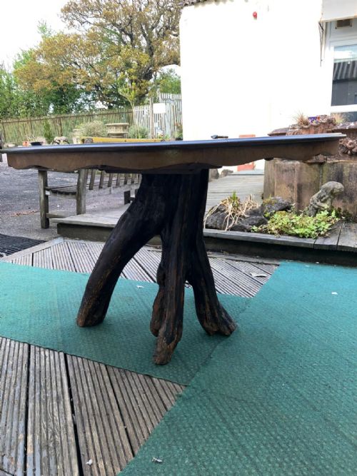 ANTIQUE VICTORIAN BURR WALNUT AND PROBABLY YEW TREE BASE GROTTO OR CENTRE TABLE - ADDITIONAL PHOTO 17
