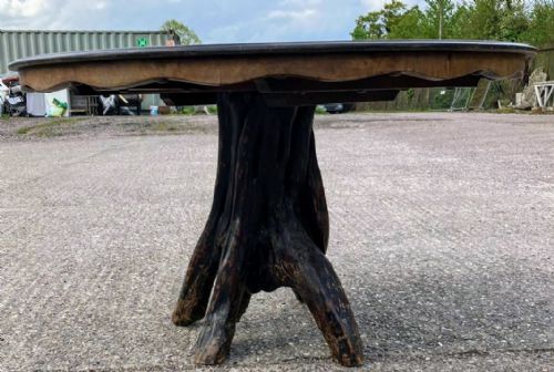 ANTIQUE VICTORIAN BURR WALNUT AND PROBABLY YEW TREE BASE GROTTO OR CENTRE TABLE - ADDITIONAL PHOTO 1