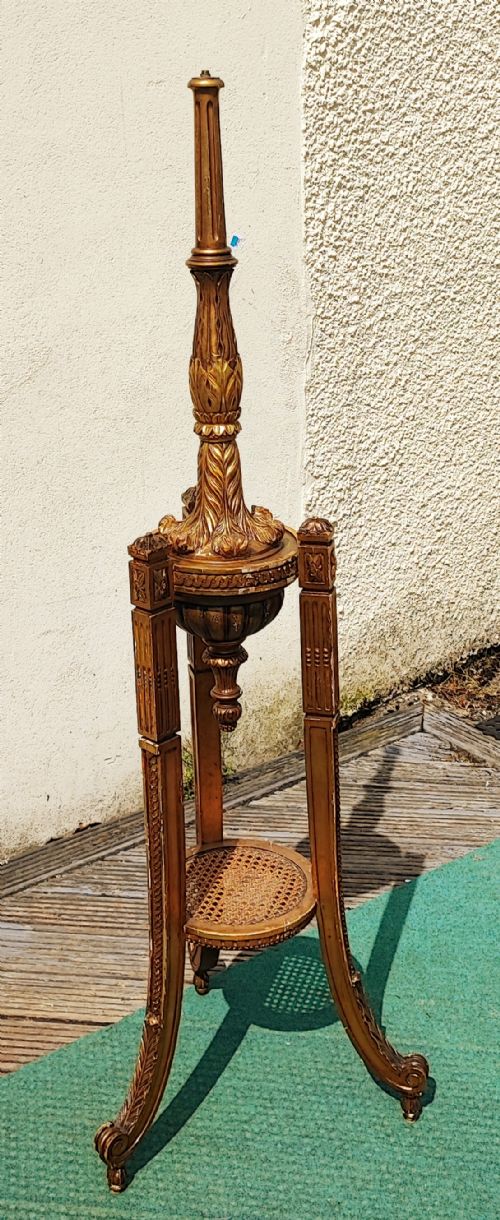 an antique french carved giltwood standard lamp - CATEGORY: ANTIQUE LIGHTING - DATED EDWARDIAN