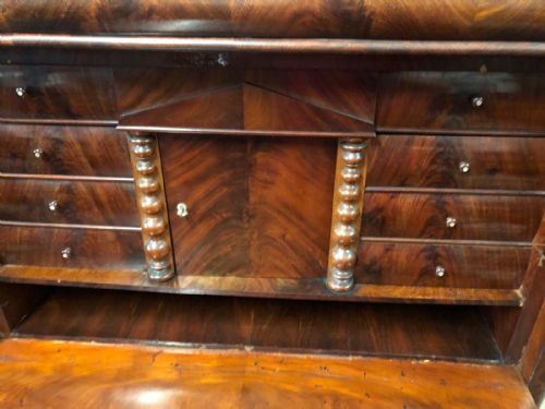A QUALITY ANTIQUE FRENCH MAHOGANY SECRETAIRE ABATTANT DESK - ADDITIONAL PHOTO 1