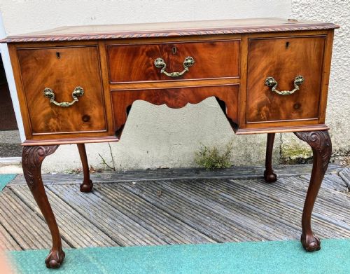 antique mahogany ball and claw writing desk - CATEGORY: ANTIQUE TABLES - DATED 1920