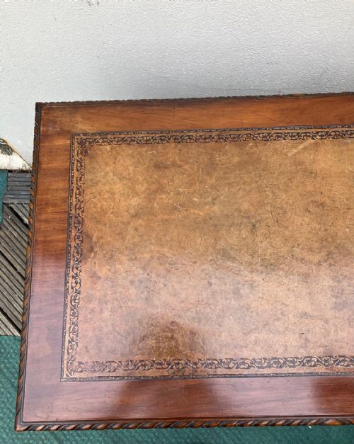 ANTIQUE MAHOGANY BALL AND CLAW WRITING DESK - ADDITIONAL PHOTO 1