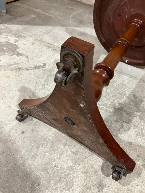 ANTIQUE MAHOGANY WINE OR LAMP TABLE - ADDITIONAL PHOTO 2