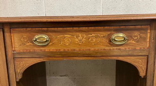 AN ANTIQUE MAHOGANY INLAID DESK - ADDITIONAL PHOTO 1