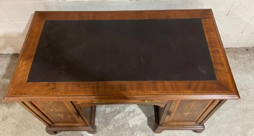 AN ANTIQUE MAHOGANY INLAID DESK - ADDITIONAL PHOTO 4