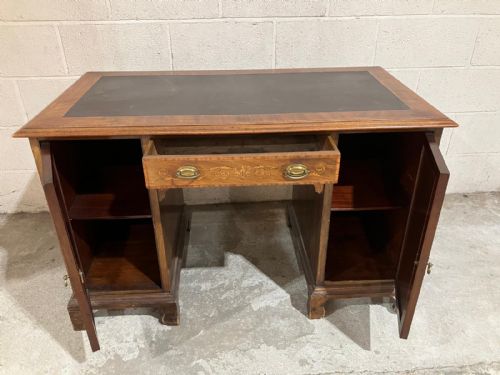 AN ANTIQUE MAHOGANY INLAID DESK - ADDITIONAL PHOTO 6