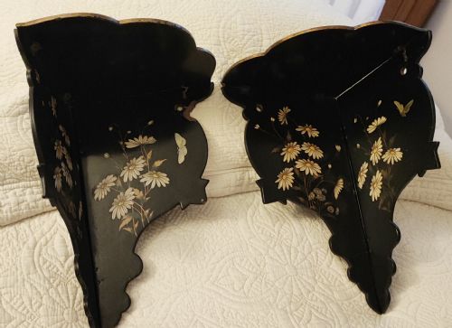 PAIR OF ANTIQUE ASTHETIC MOVEMENT PAPER MACHE WALL BRACKETS - ADDITIONAL PHOTO 17