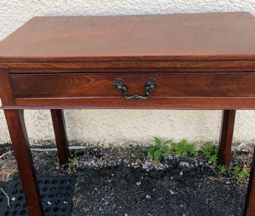 GEORGIAN MAHOGANY TEA AND SIDE TABLE - ADDITIONAL PHOTO 2