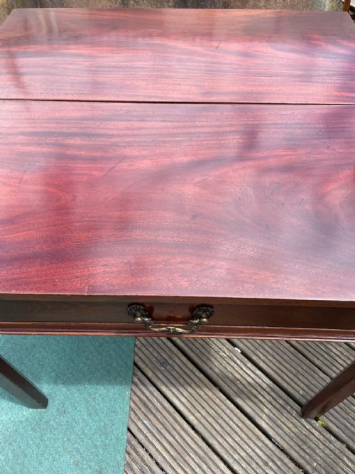 GEORGIAN MAHOGANY TEA AND SIDE TABLE - ADDITIONAL PHOTO 5