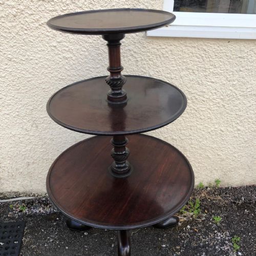 georgian mahogany 3 tier dumb waiter - CATEGORY: ANTIQUE FURNITURE - DATED GEORGIAN