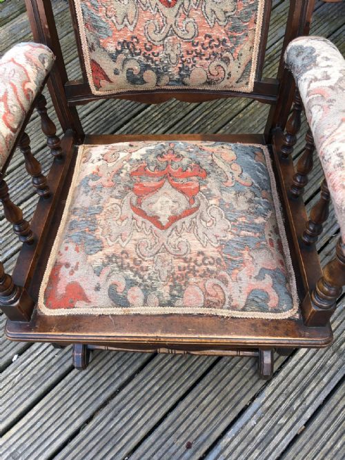 ANTIQUE MAHOGANY AMERICAN ROCKING CHAIR - ADDITIONAL PHOTO 1