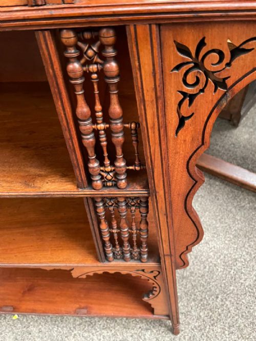A FINE ARTS AND CRAFTS LIBERTY OF LONDON MOORISH OPEN BOOKCASE - ADDITIONAL PHOTO 1