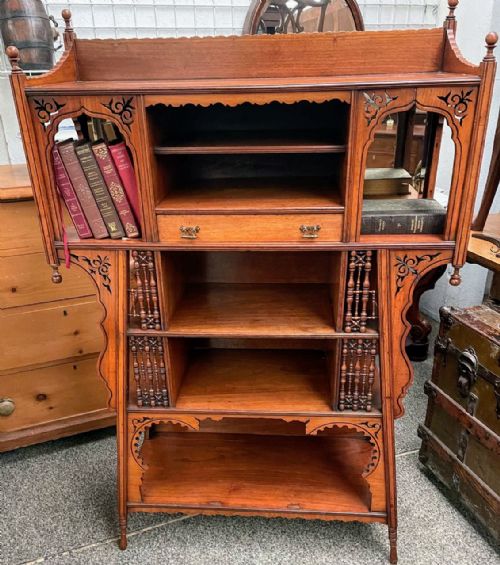 A FINE ARTS AND CRAFTS LIBERTY OF LONDON MOORISH OPEN BOOKCASE - ADDITIONAL PHOTO 3