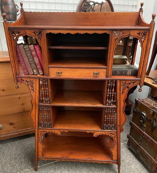 A FINE ARTS AND CRAFTS LIBERTY OF LONDON MOORISH OPEN BOOKCASE - ADDITIONAL PHOTO 4