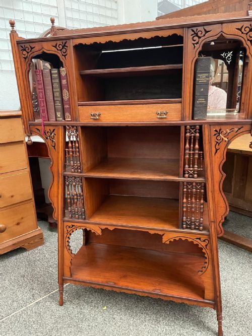 A FINE ARTS AND CRAFTS LIBERTY OF LONDON MOORISH OPEN BOOKCASE - ADDITIONAL PHOTO 7