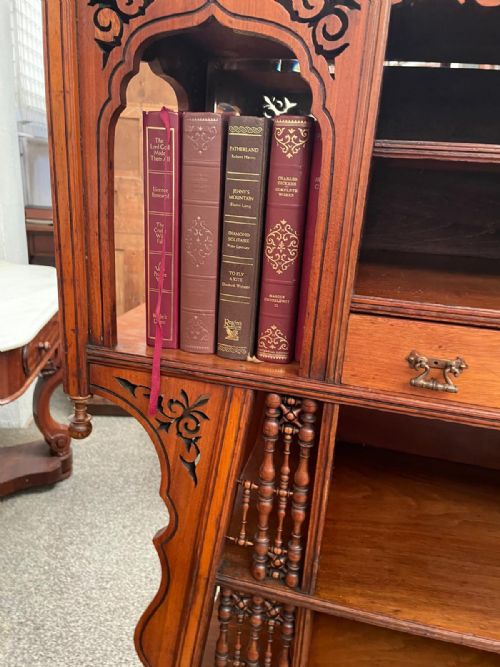 A FINE ARTS AND CRAFTS LIBERTY OF LONDON MOORISH OPEN BOOKCASE - ADDITIONAL PHOTO 10